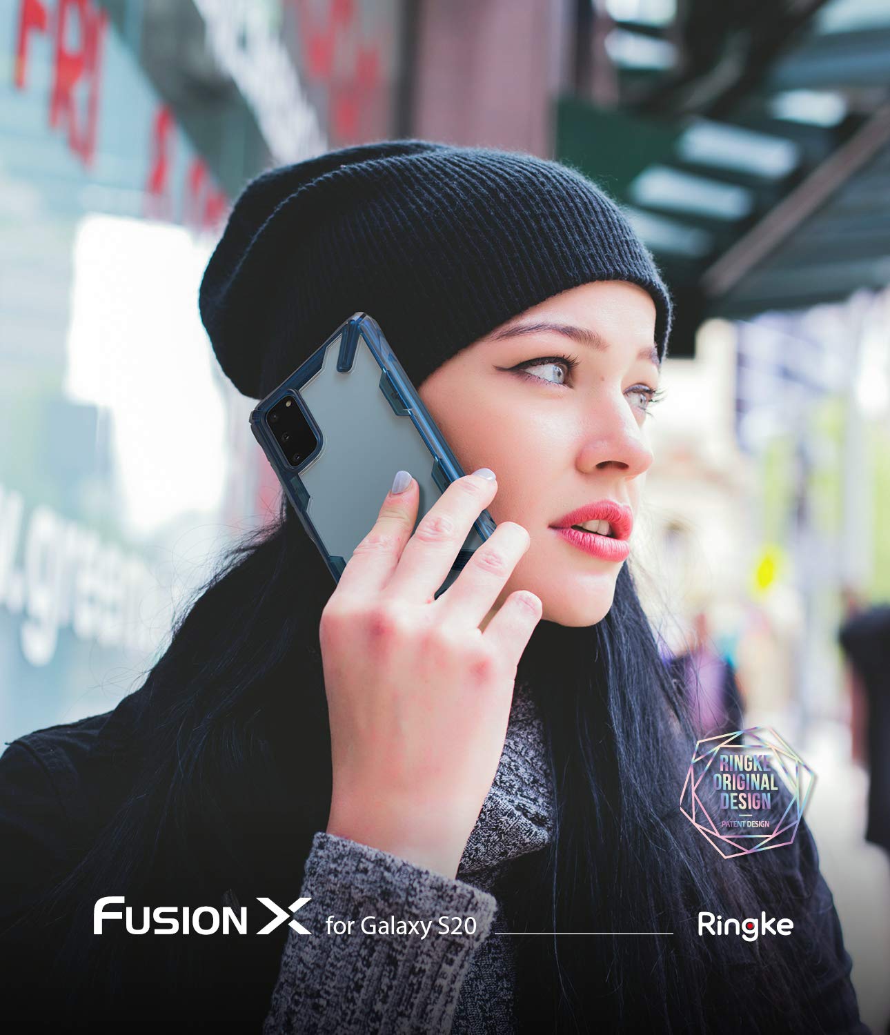 Ringke Fusion-X Galaxy S20 Cover Trasparente Space Blue