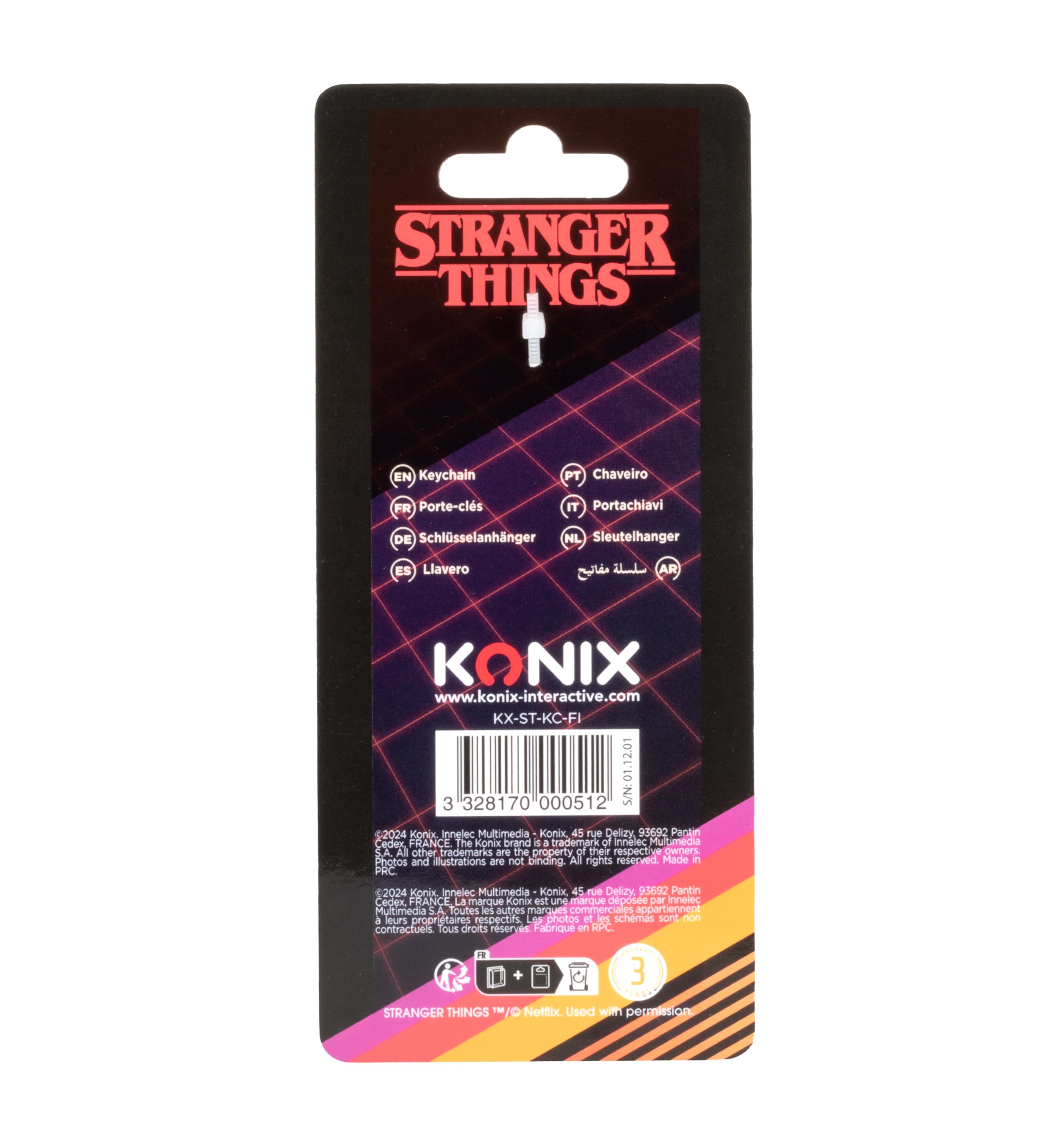 Konix Stranger Things Portachiavi Metallo 4x4 Palla Fuoco