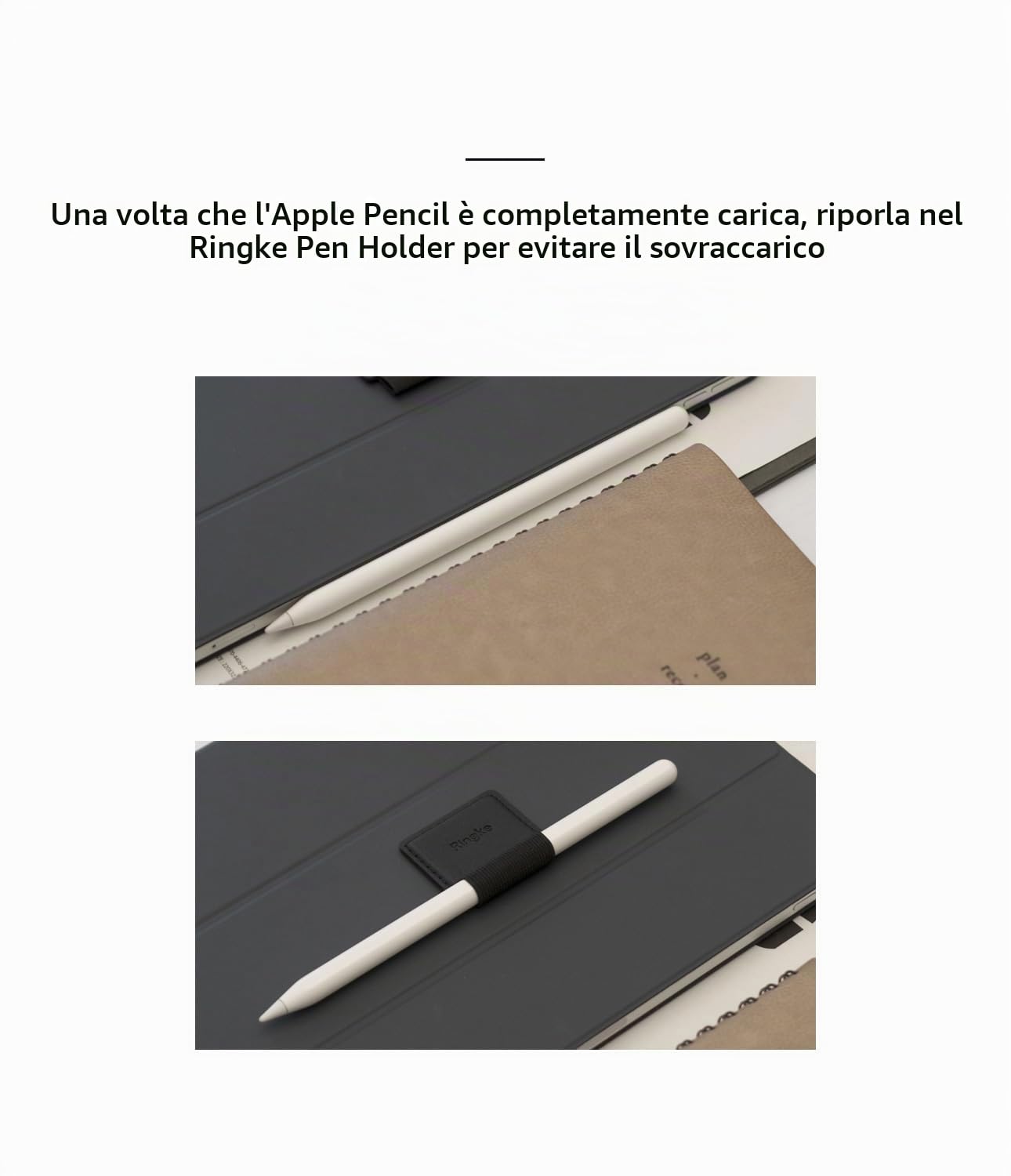 Ringke Pen Holder porta penna adesivo nero 3 pezzi pelle