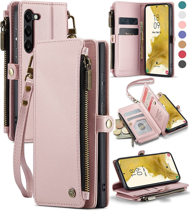 Redpepper Galaxy S23 cover portafoglio pelle zip 10 carte