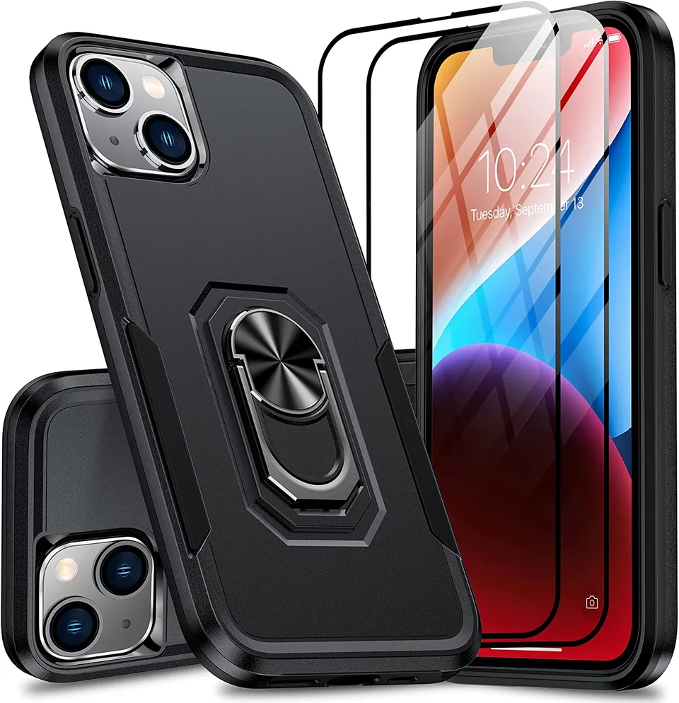 Redpepper Apple Cases iPhone 14 Cover Anello Stand + Vetri