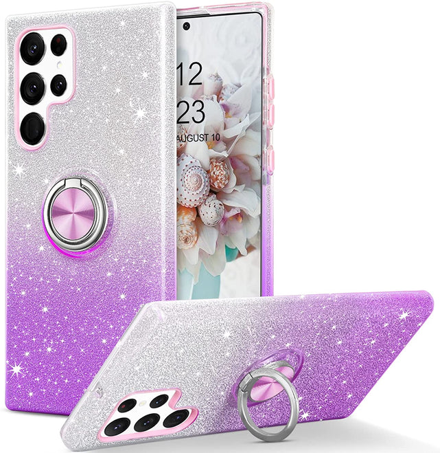 Redpepper Galaxy S22 Ultra Cover glitter con anello 6.8"