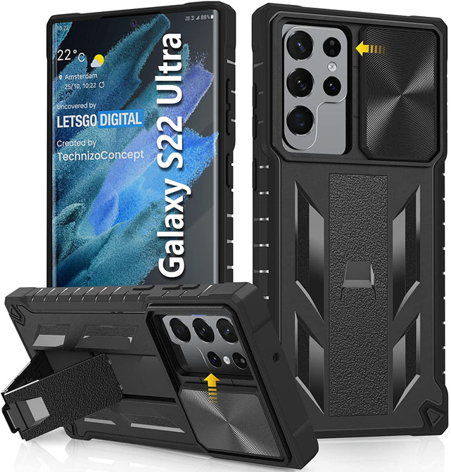 Redpepper Galaxy S22 Ultra Custodia Antiurto con Stand e Slide Camera
