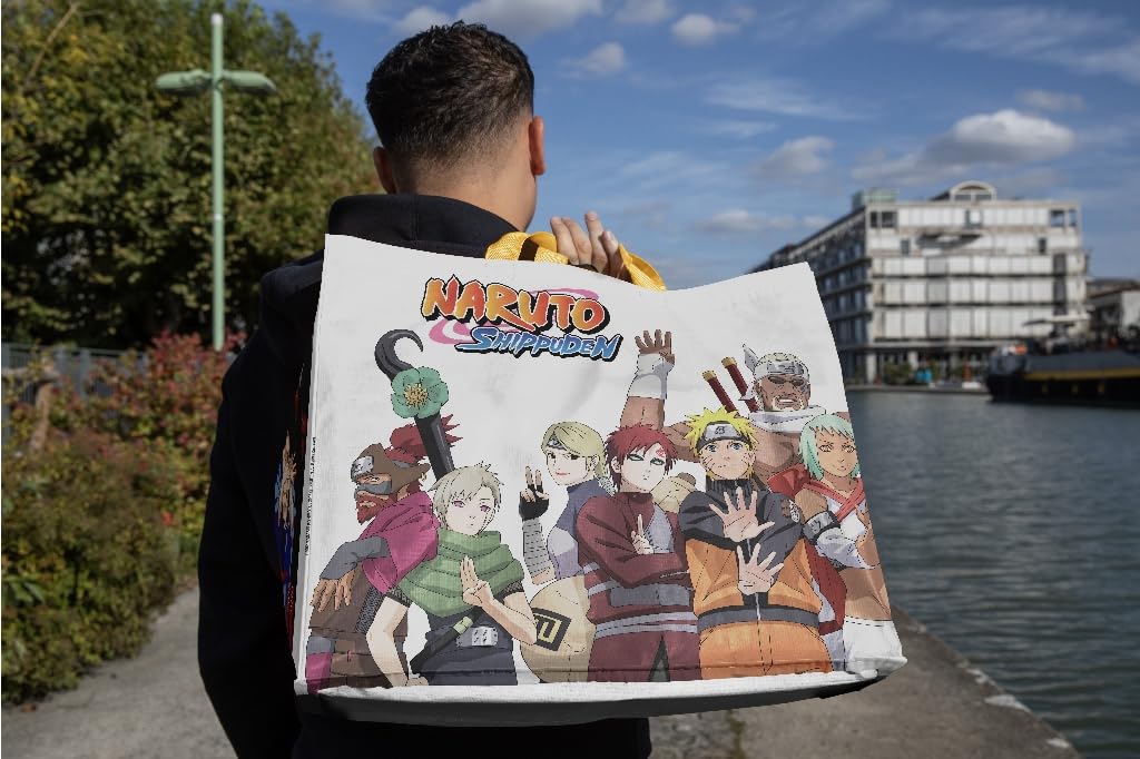Konix Naruto Shippuden Borsa Spesa Tote 40x45 Bianco riciclato