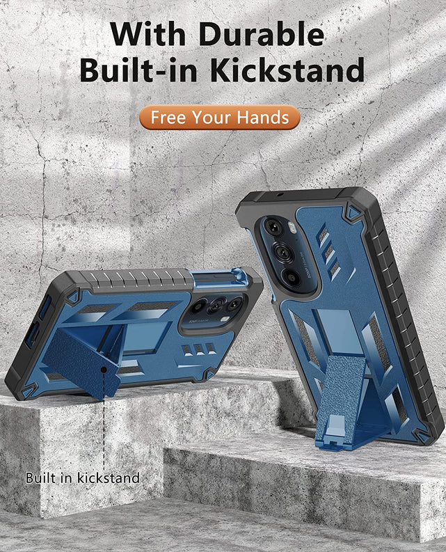 Redpepper Motorola Edge Plus 2022 cover blu con stand