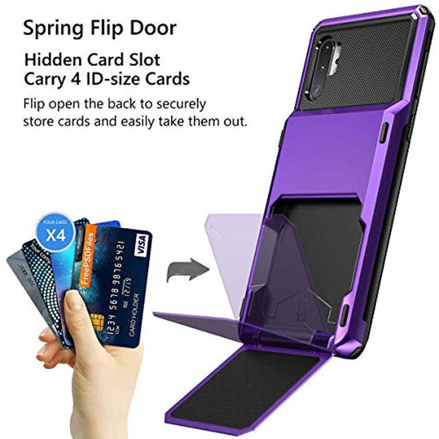 Redpepper Galaxy Note 10 Plus Cover Portafoglio Viola 4 Carte