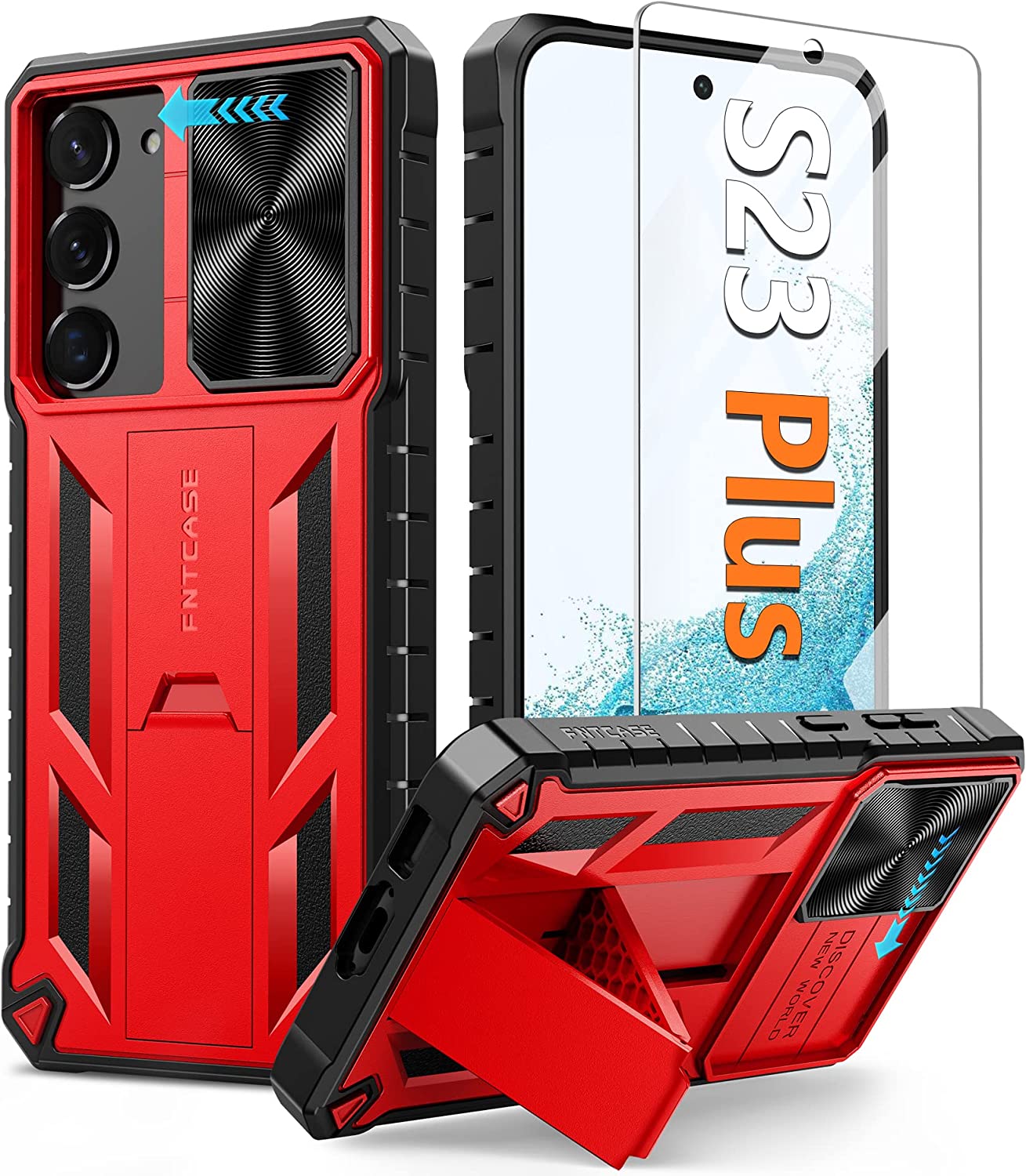 Redpepper Galaxy S23 Plus cover nera stand copricamera