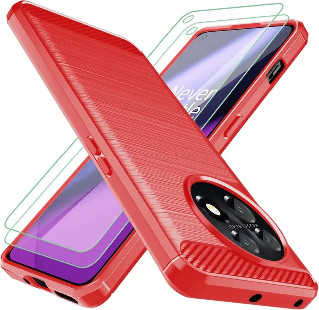 Redpepper OnePlus 11 cover nera + 2 vetri antigraffio