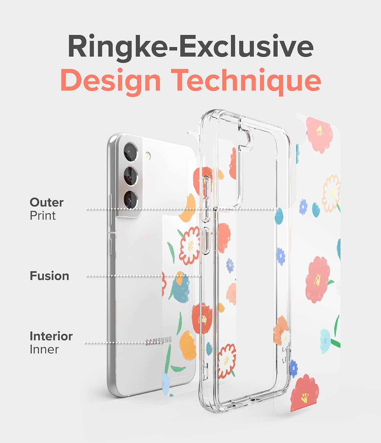 Ringke Fusion Design Cover S22 Plus 5G Floral Fiori