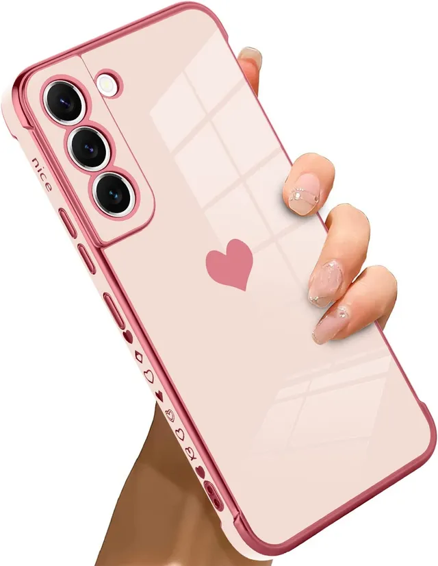 Redpepper Galaxy S21 Cover Nera Cuore Placcata Elegante