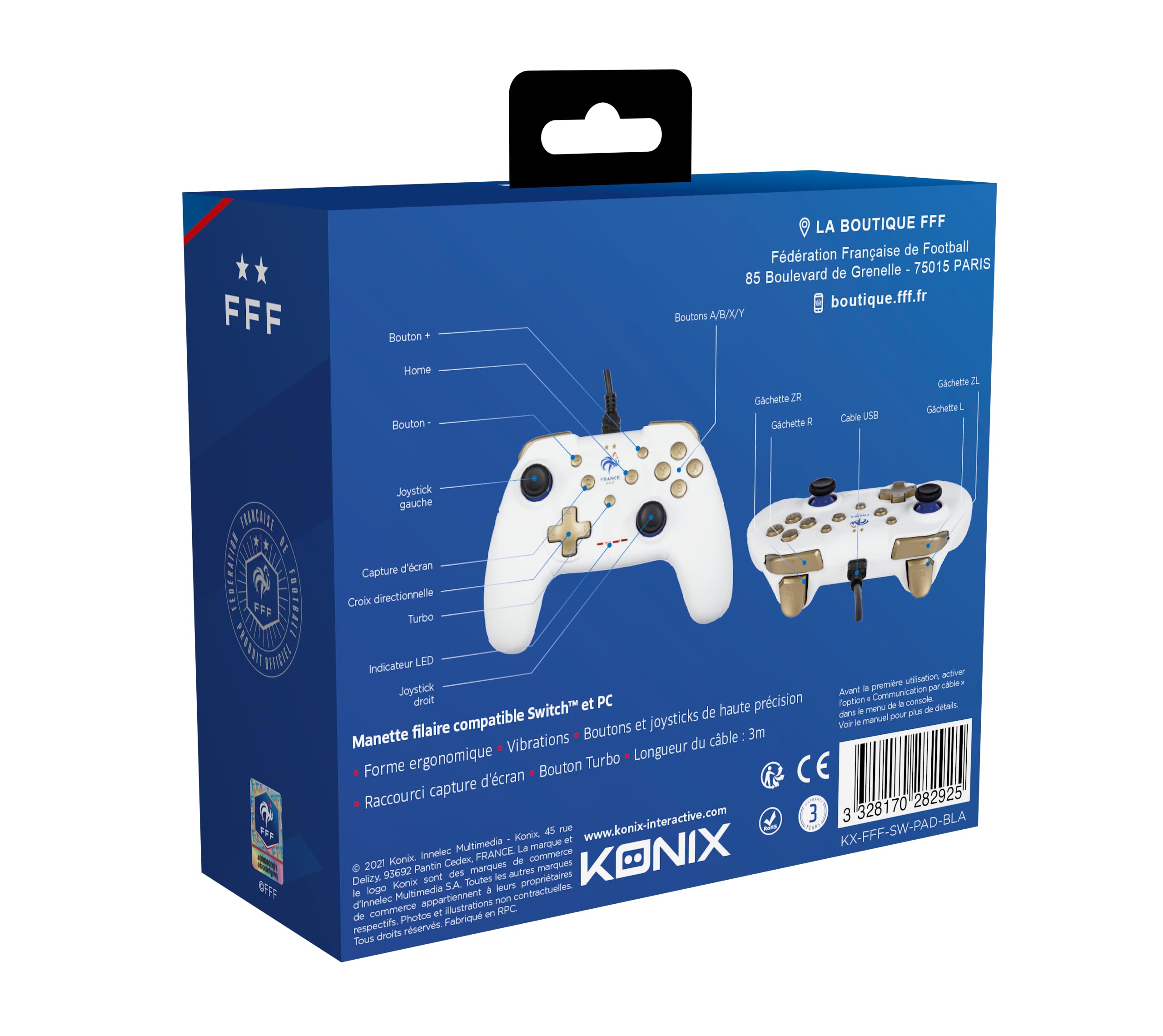 Konix FFF Controller Switch PC Cavo Hello Kitty Viola Rosa