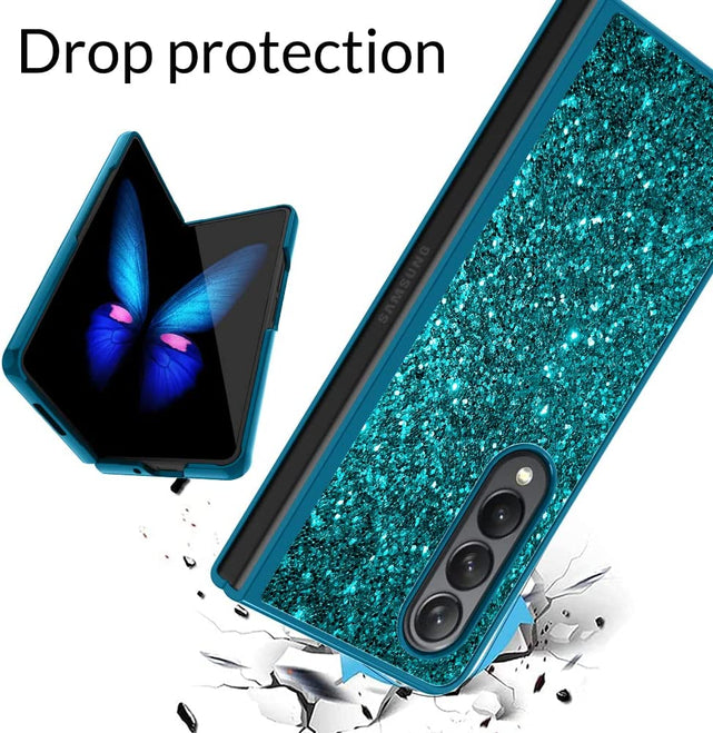 Redpepper Galaxy Z Fold 4 custodia glitter blu brillantini