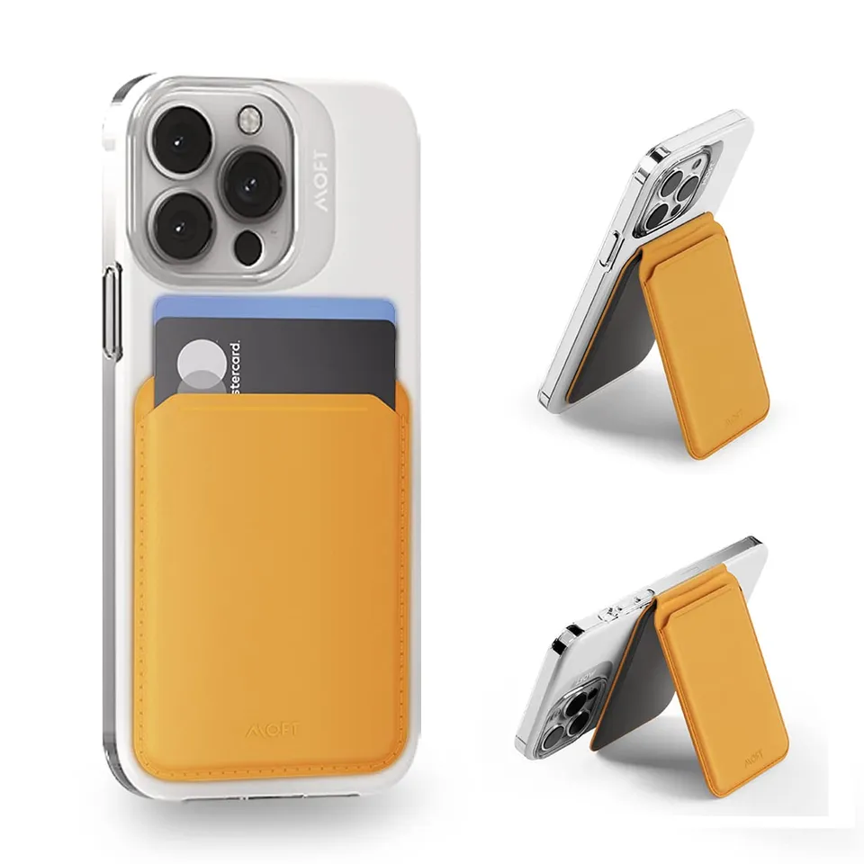 MOFT Snap portafoglio MagSafe giallo pelle vegana 2 carte