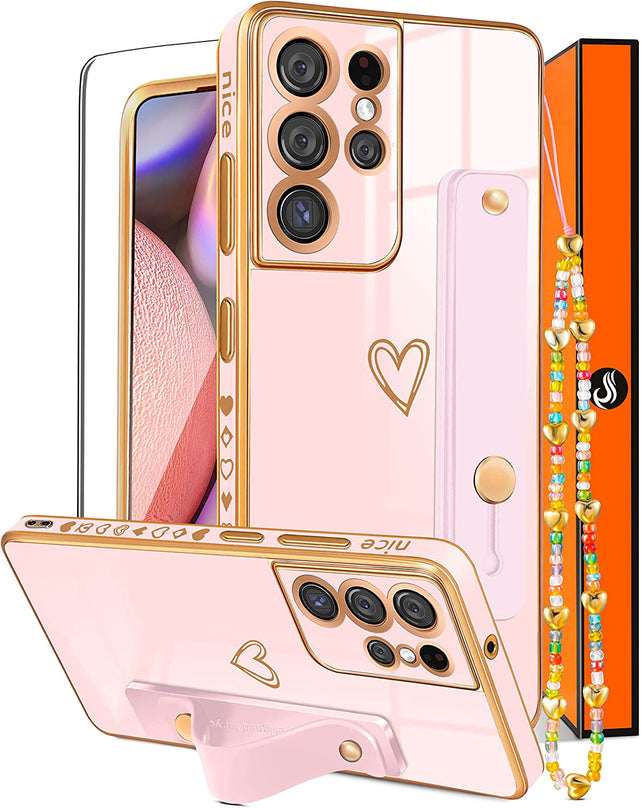 Redpepper Galaxy S21 Ultra cover cuore nera con laccio