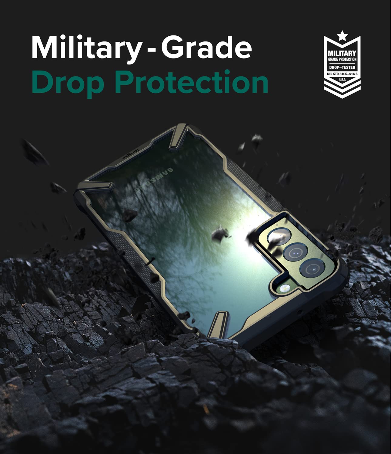 Ringke Fusion-X cover Galaxy S22 5G camo black antiurto