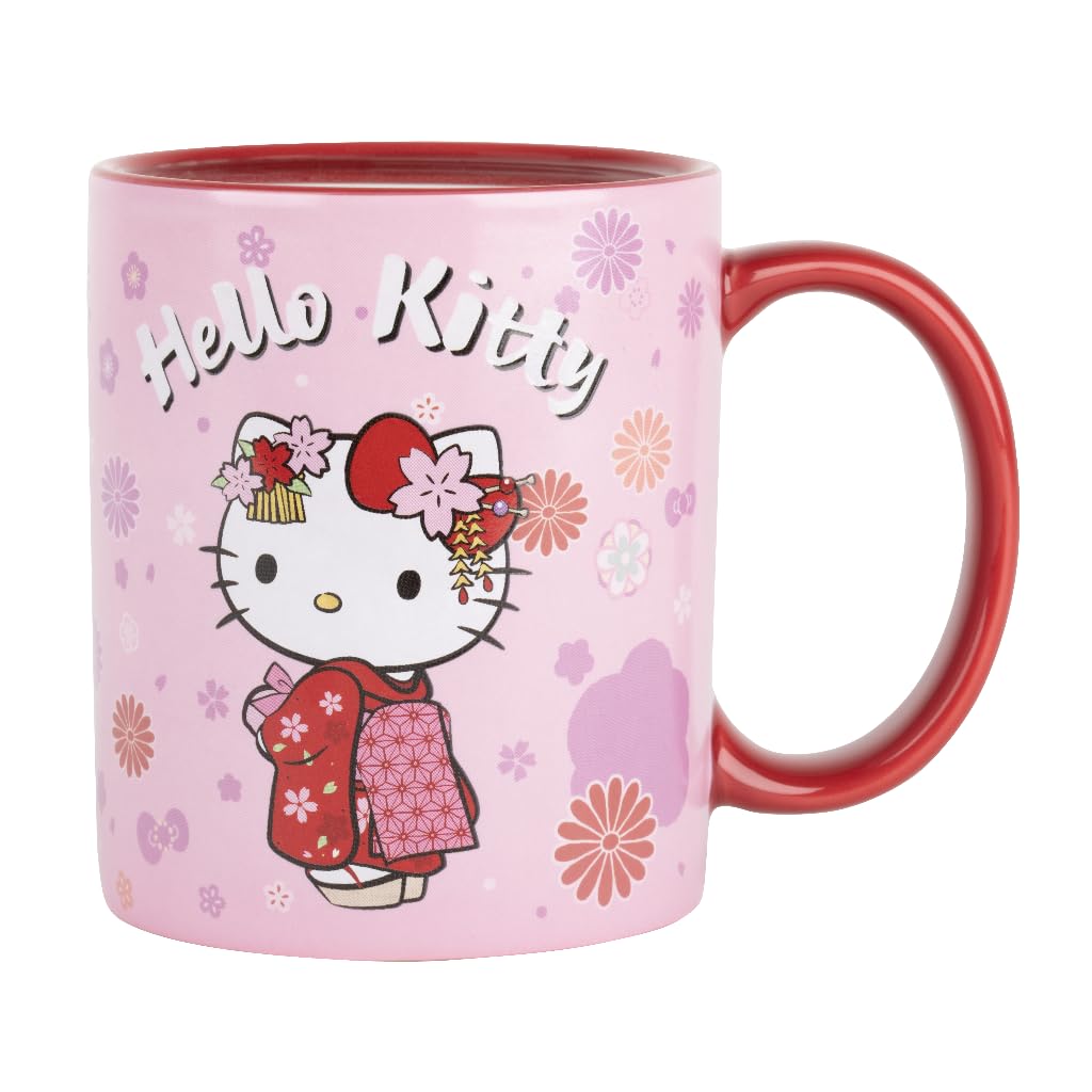 Konix Hello Kitty Tazza Termoreattiva 320 ml Rosso Kimono