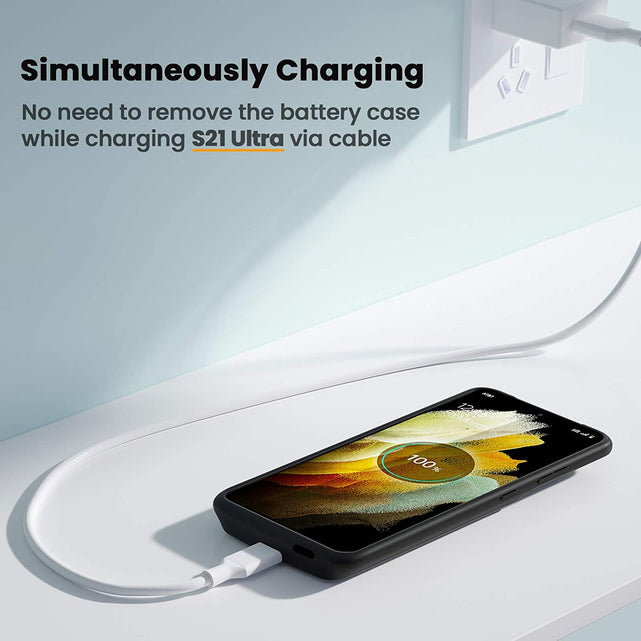Redpepper Galaxy Cases S21 Ultra Cover Batteria 4700mAh Nera
