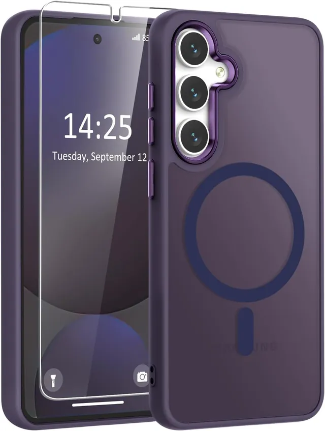 Redpepper Galaxy S25 Plus cover magnetica viola + pellicola