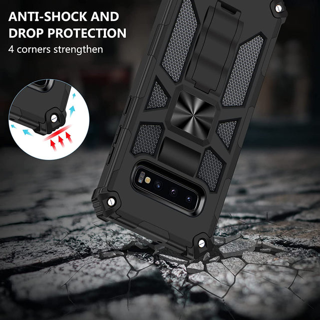 Redpepper Galaxy S10 Plus cover antiurto con stand nero