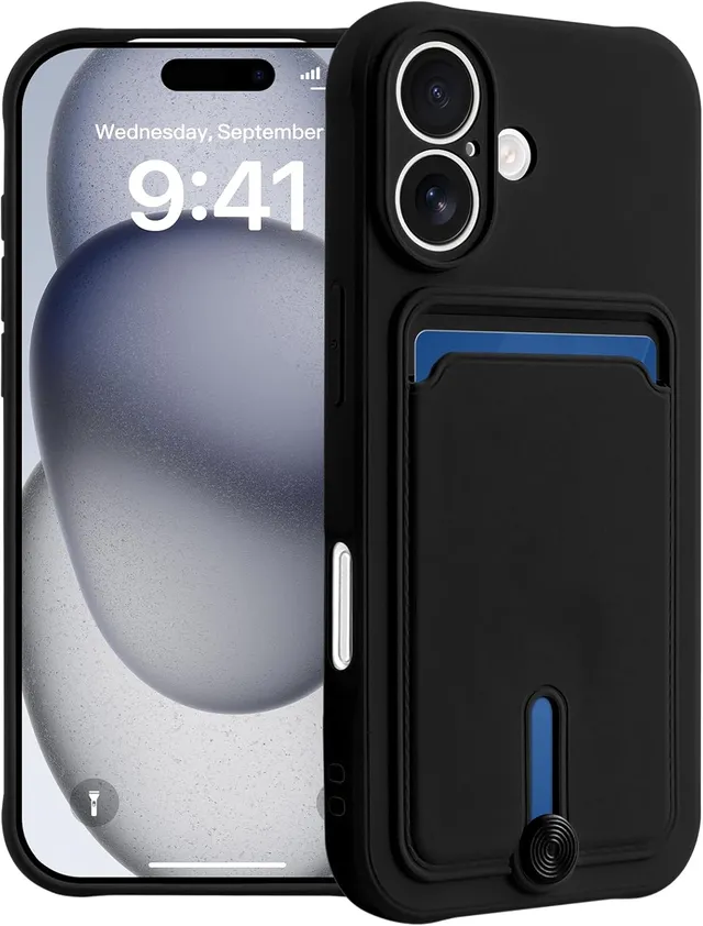 Redpepper iPhone 17 cover silicone nero porta carte antiurto