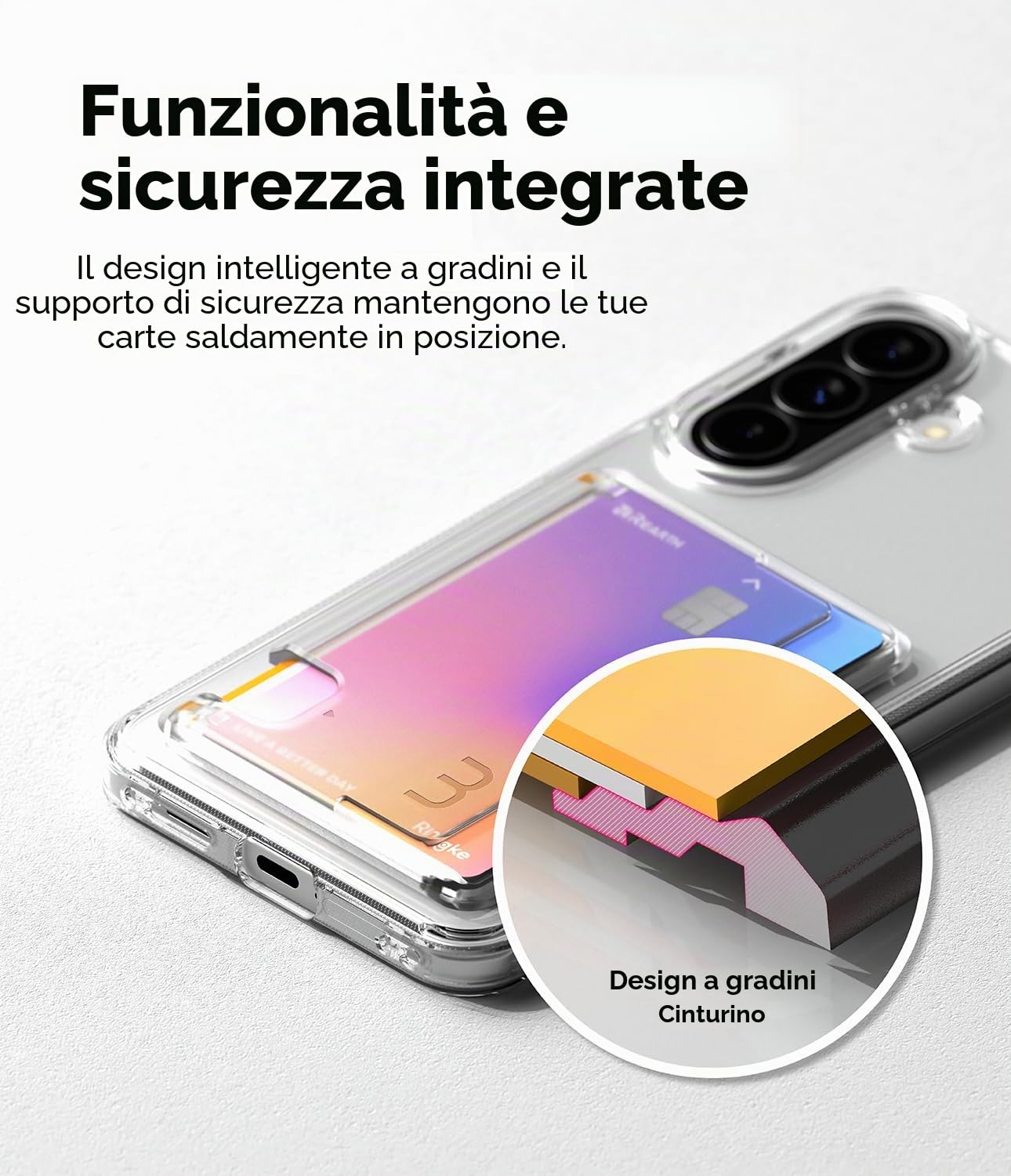 Ringke Fusion Card Galaxy A57 cover trasparente porta carte