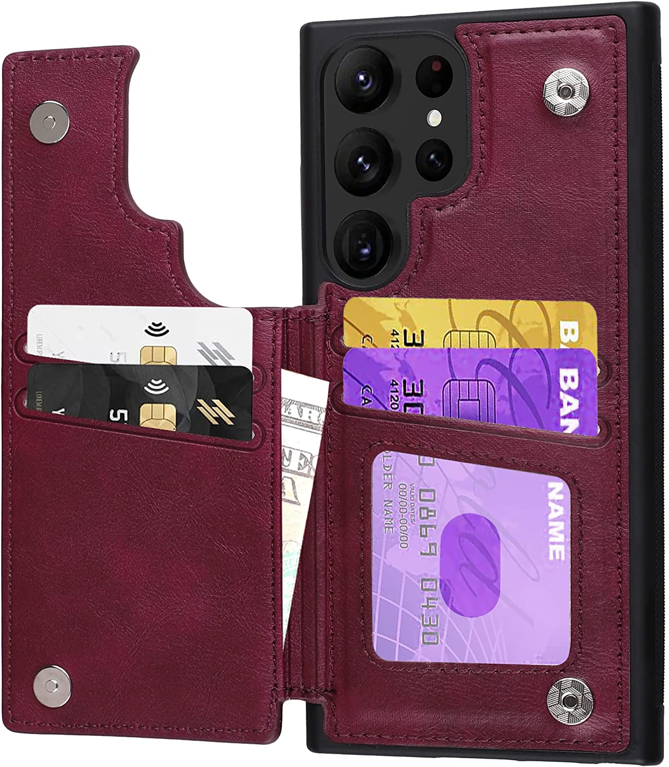 Redpepper Galaxy Cases S23 Ultra portafoglio pelle nero