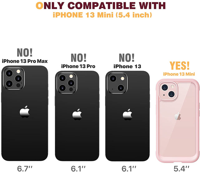 Redpepper iPhone 13 Mini Custodia Rosa Full Body Rugged