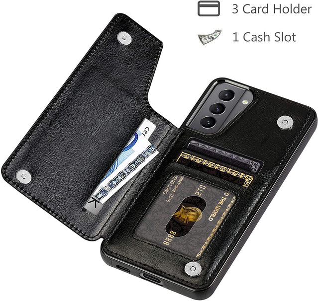 Redpepper Galaxy Cases S21 Plus Flip Custodia portafoglio nera