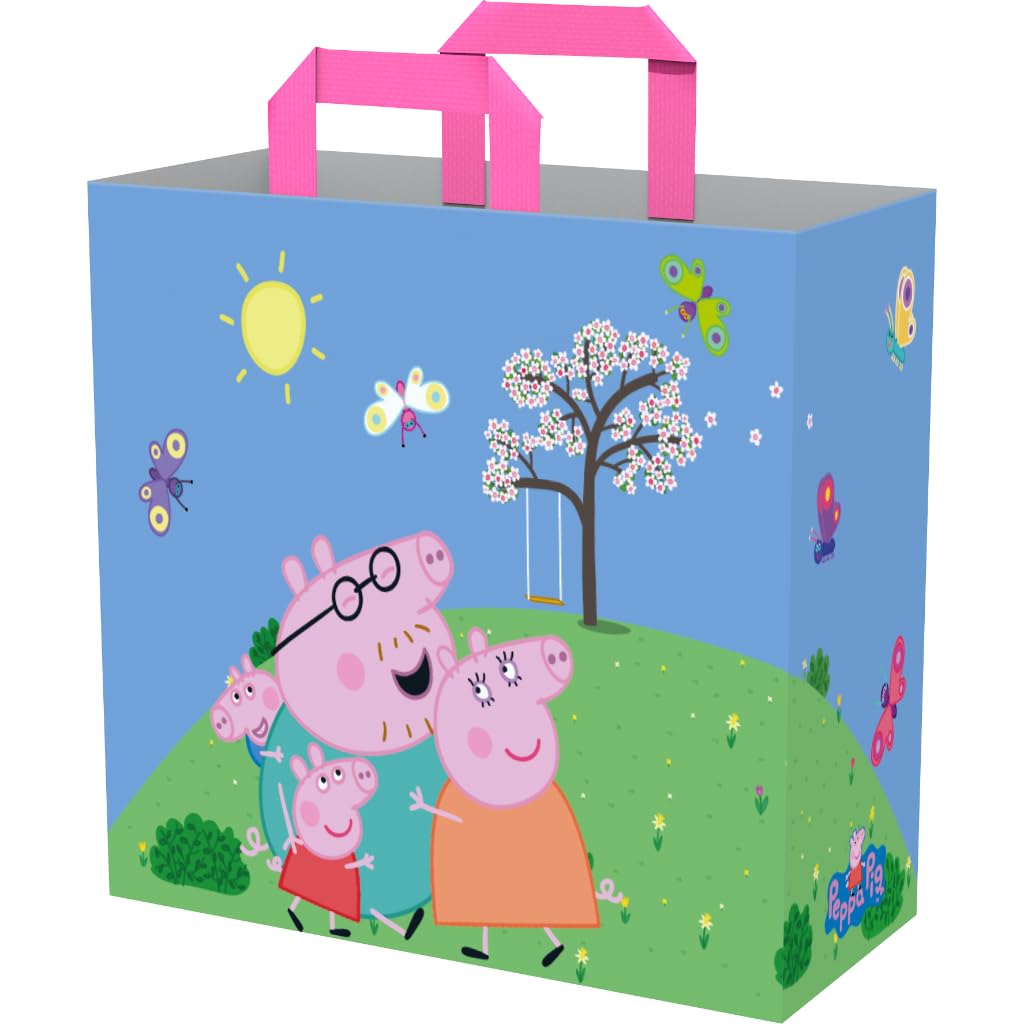 Konix Peppa Pig borsa spesa 40x45x20 cm blu verde riciclata