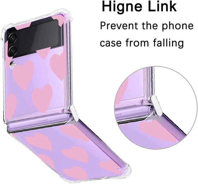 Redpepper Galaxy Z Flip 4 cover trasparente cuore rosa slim