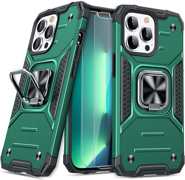 Redpepper iPhone 13 Pro Custodia Bumper con Anello e Vetro