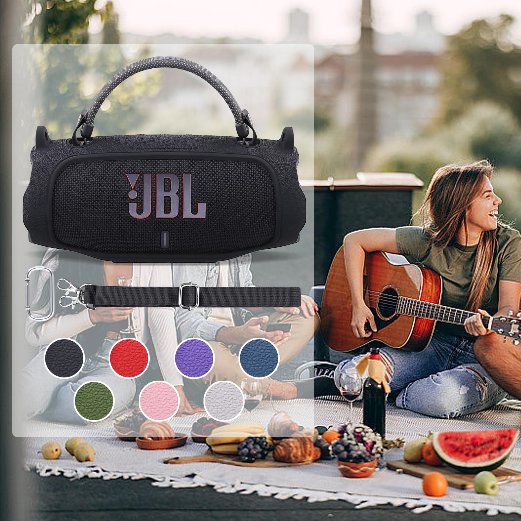 Aenllosi Speaker Case JBL Charge 6 cover silicone Nero tracolla