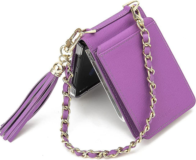 Redpepper Galaxy Z Flip 4 Cover Portafoglio Pelle Viola