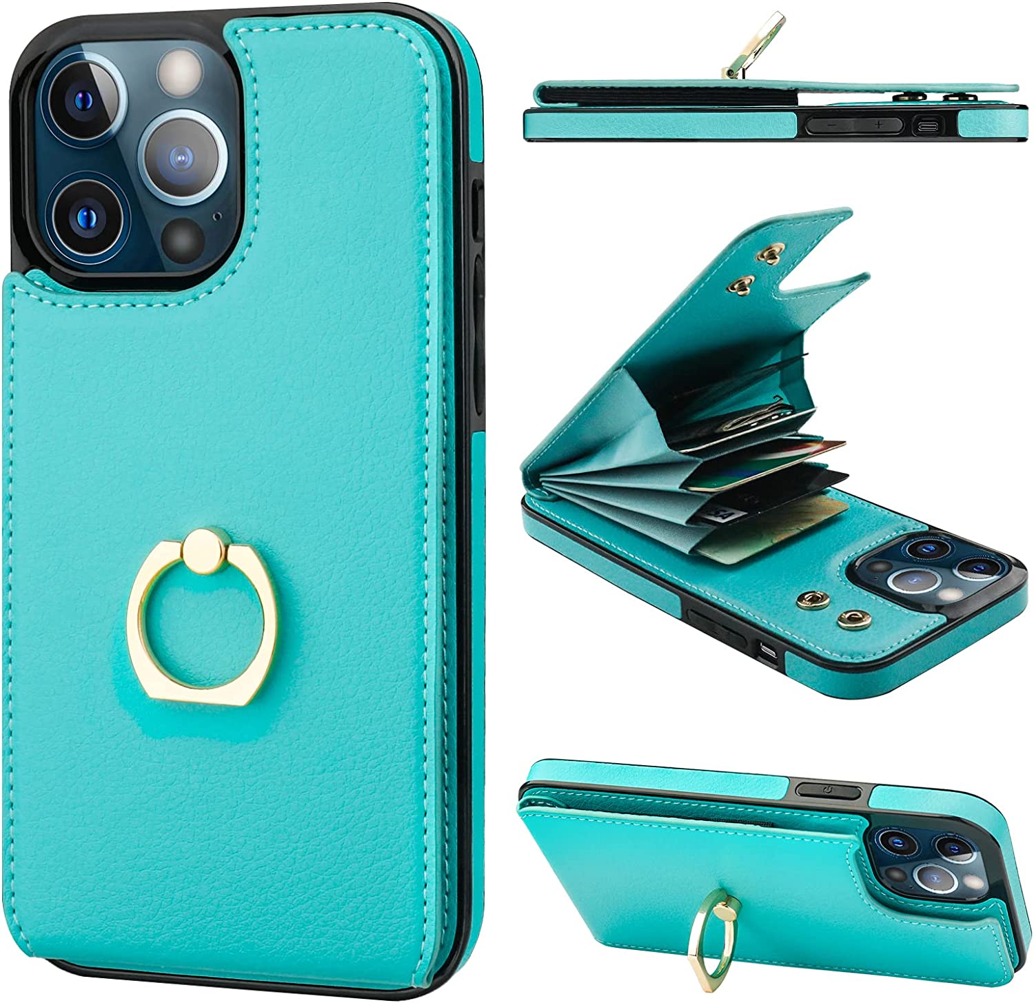 Redpepper iPhone 13 Pro Max Cover Portafoglio Marrone