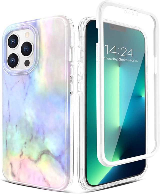 Redpepper iPhone 13 Pro Max Cover Marmo con Pellicola 6,7"