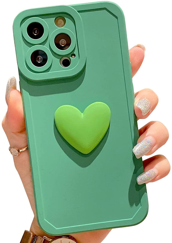 Redpepper iPhone 13 Pro Max cover silicone cuore 3D rosa