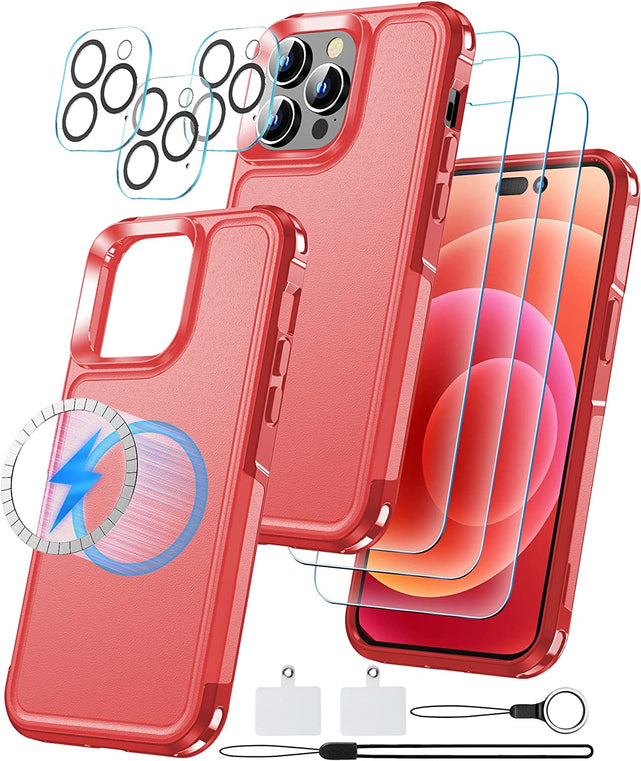 Redpepper Apple Cases 14 Pro Max cover magnetica nera vetro