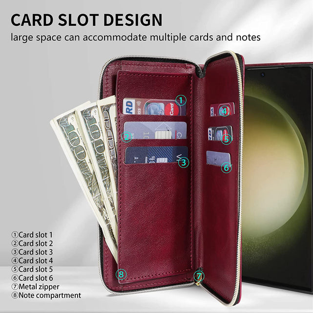 Redpepper Galaxy Cases S23 Ultra cover wallet pelle 9 tasche