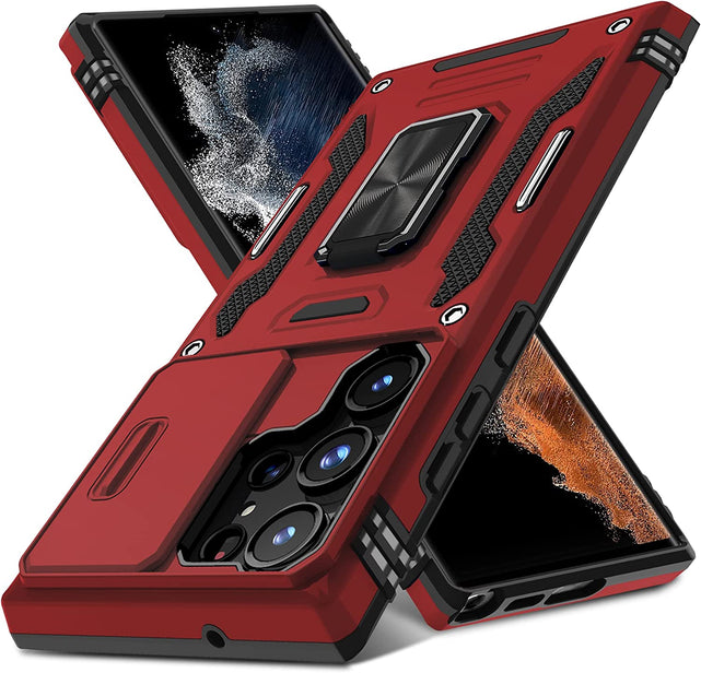 Redpepper Galaxy S23 Ultra Cover Copri Fotocamera Rossa Antiurto