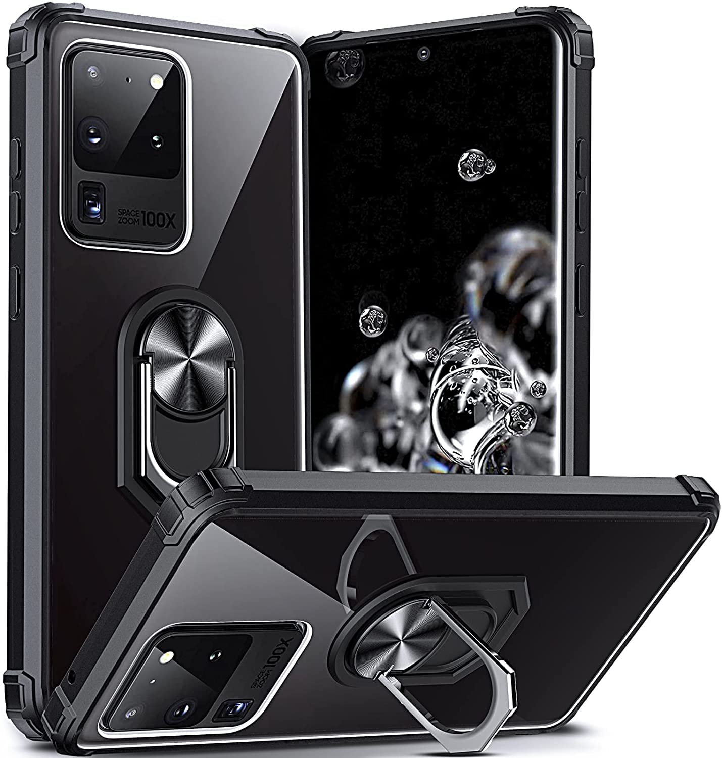 Redpepper Galaxy Cases S20 Ultra Cover Trasparente con Anello