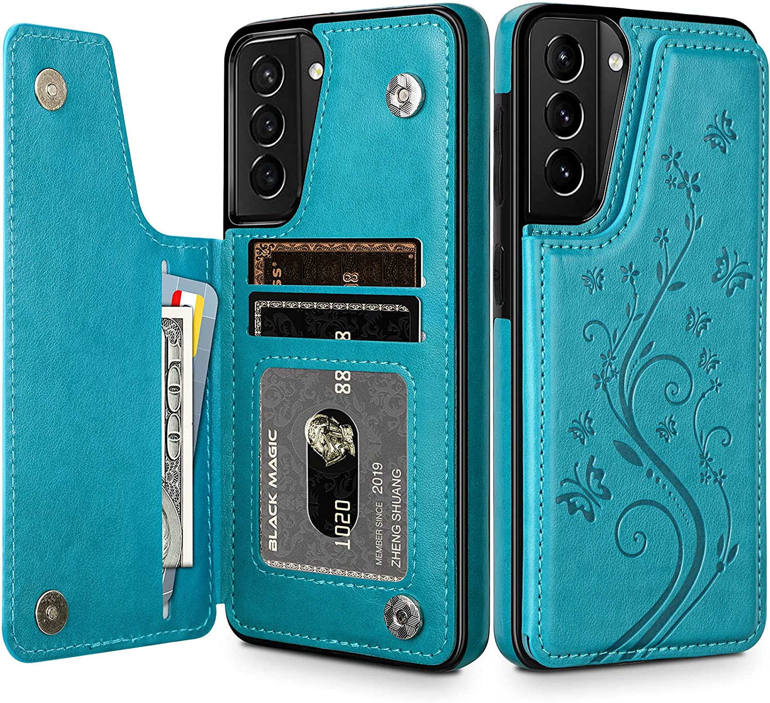 Redpepper Galaxy Cases S21 Plus Flip Custodia portafoglio nera