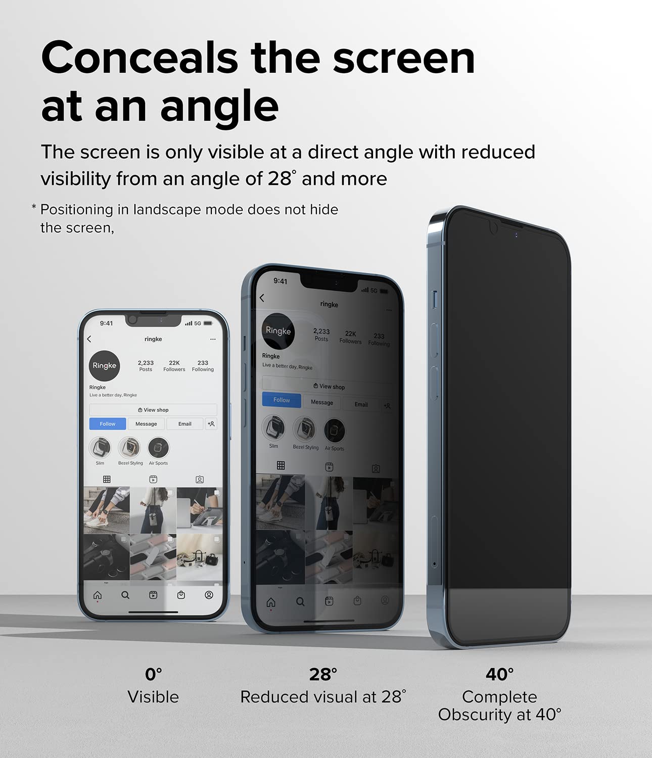 Ringke Privacy Glass Pellicola iPhone 14 Vetro Anti-spia 9H