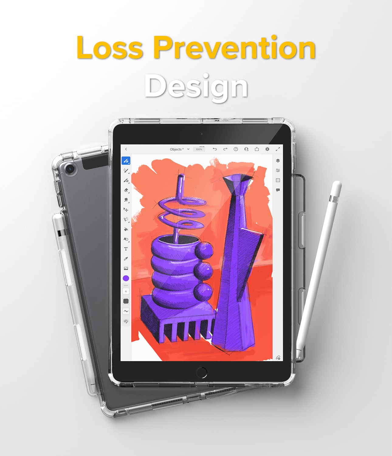 Ringke Fusion iPad 9/8/7 10.2 custodia trasparente White Black