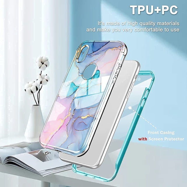Redpepper Apple Cases iPhone XR Cover Marmo con Pellicola