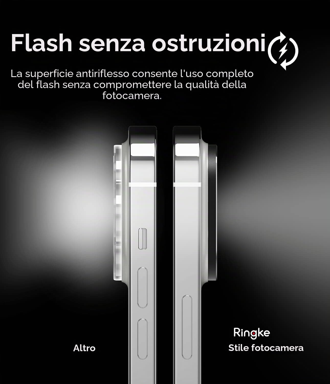 Ringke Camera Styling Protezione iPhone 14 Pro Nera Alluminio