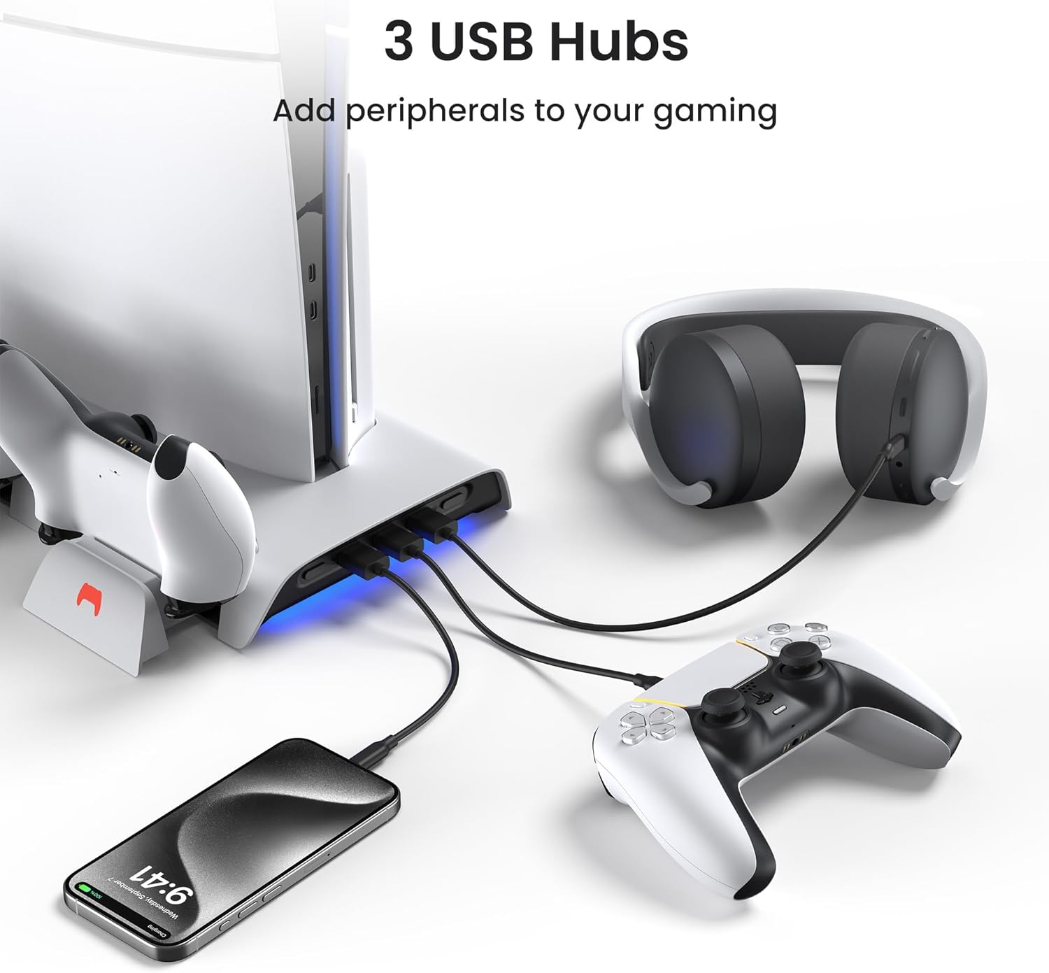 KIWI Design D3 Stazione PS5 Slim Raffreddamento RGB