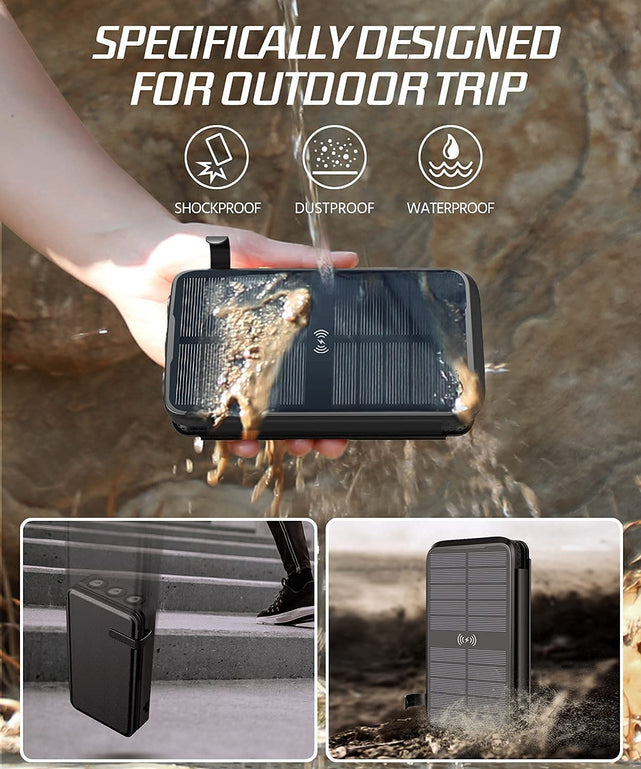 Redpepper Power Bank Solare 43800mAh Wireless Qi Nero