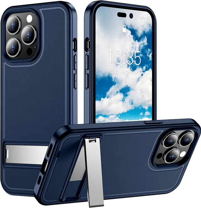 Redpepper iPhone 14 Pro Max Custodia Nera Stand Antiurto