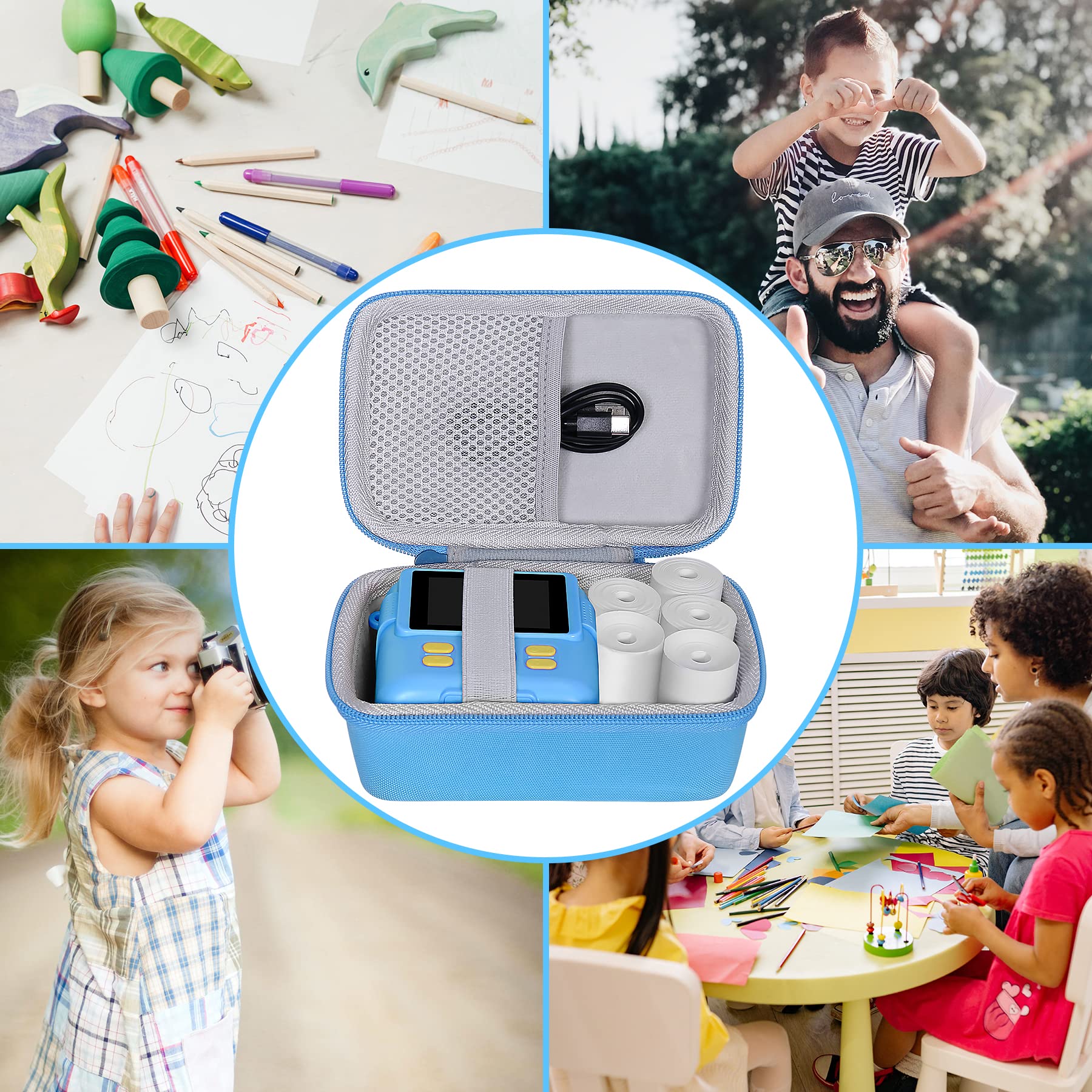 Aenllosi Camera Case custodia fotocamera bambini blu EVA
