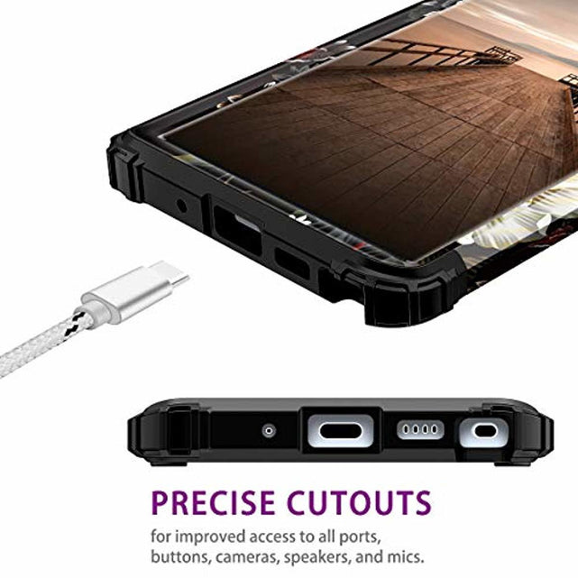 Redpepper Note 10 Plus Cover Fiori Bianco Nero Antishock